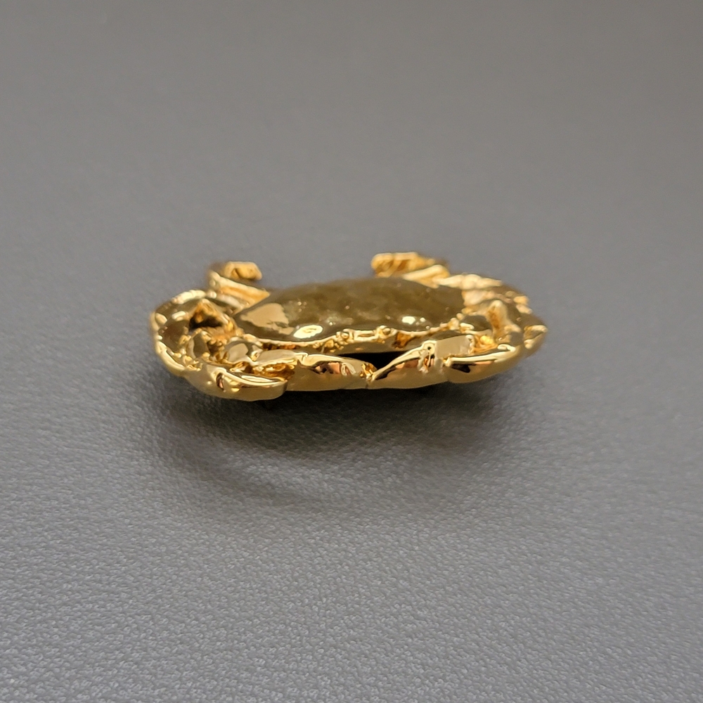 1998 GG Harris Dungeness Crab Brooch – 24K Gold Electroplated Fine Pewter Pin - Picture 2 of 6